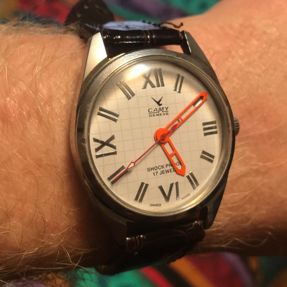 Vintage restored camy geneve mechanical watch